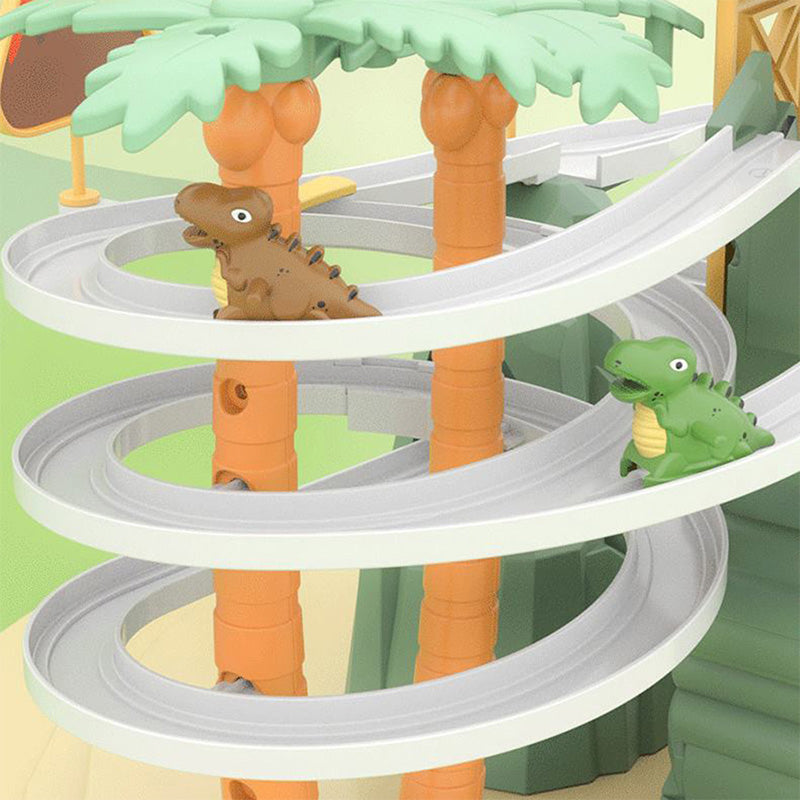 🎁[Perfect Gift]Completely upgraded-Electric Dual Track Dinosaur Slide