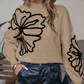 🔥Limited-time offer: 50% off-Women’s Floral Mock Neck Long Sleeve Sweater