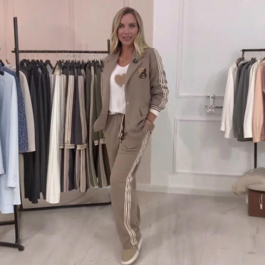 🔥Limited-time offer: 50% off-Fashion Side Striped Blazer & Pants 2-Pieces Set