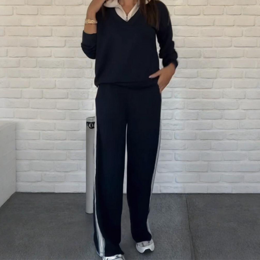 🔥Latest models 50% off-Women's Long Sleeve Lapel Top & Pants Set