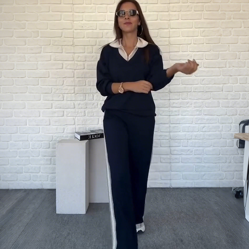 🔥Latest models 50% off-Women's Long Sleeve Lapel Top & Pants Set