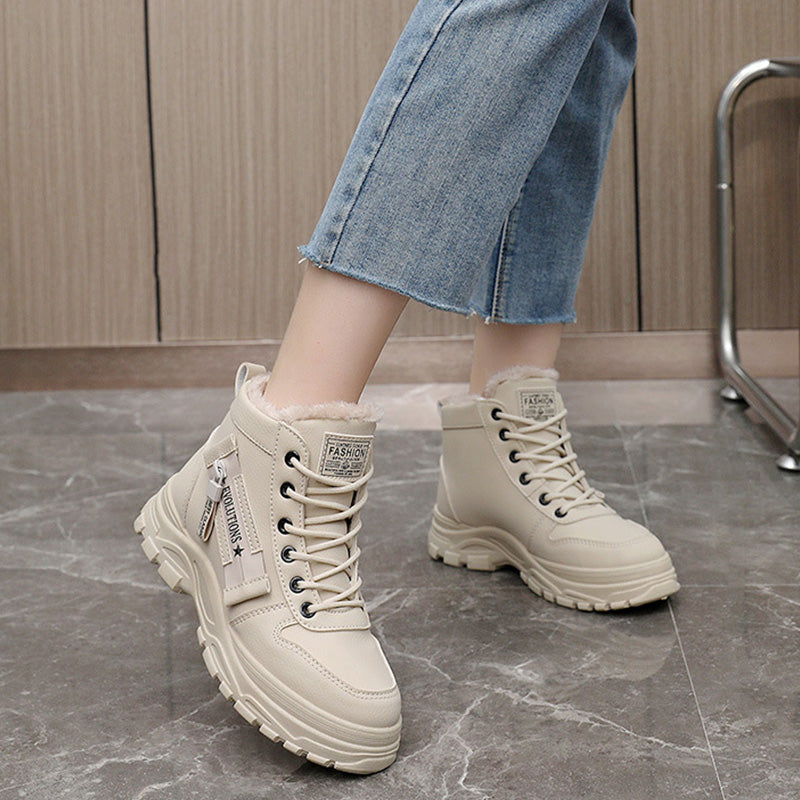 Women's Waterproof Lace-Up Warm Ankle Boots