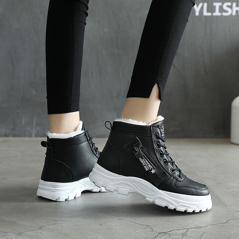 Women's Waterproof Lace-Up Warm Ankle Boots