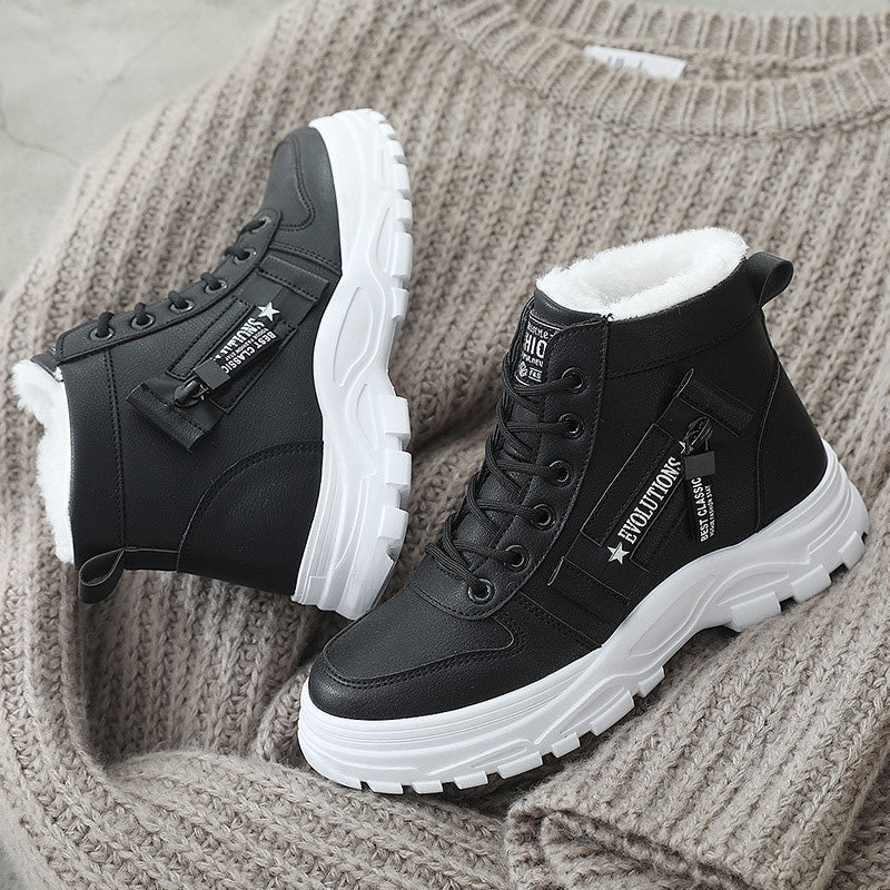 Women's Waterproof Lace-Up Warm Ankle Boots