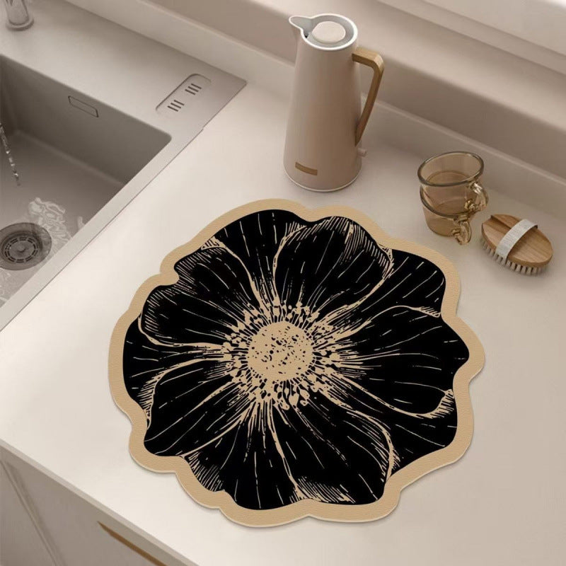 💥Limited-time offer: 50% off-Flower-Shaped Dish Drying Mat for Kitchen Counter