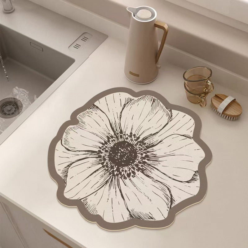 💥Limited-time offer: 50% off-Flower-Shaped Dish Drying Mat for Kitchen Counter