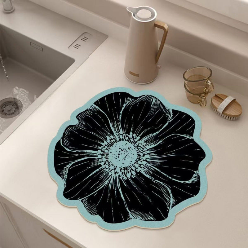 💥Limited-time offer: 50% off-Flower-Shaped Dish Drying Mat for Kitchen Counter