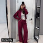 💥New arrivals: 50% off-Women's Knitted Slim-Fit Zip-Up Top & Wide-Leg Pants Set