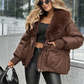 🔥Hot Sale Offers-Fashion Padded Coat with Faux Fur Collar【FREE SHIPPING】