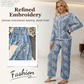 💥Limited-time offer: 50% off-Women's Blue Embroidered 2-Piece Set