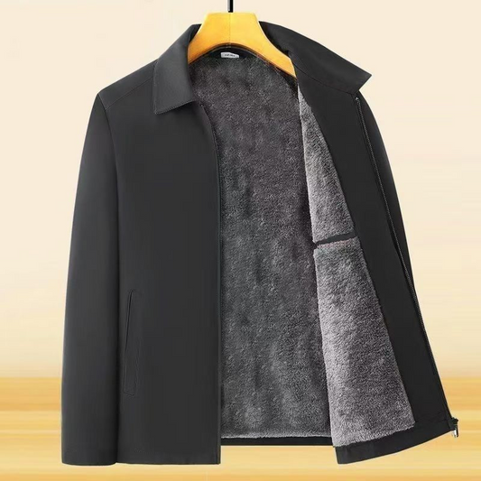 Men's Solid Color Zip Up Warm Jacket -💪Anti-wrinkle, windproof, rainproof and snowproof!