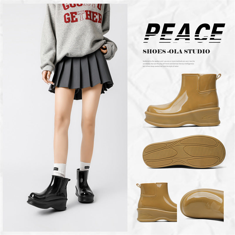 👢Limited-time offer: 50% off-Women's Height-Increasing Ankle Rain Boots