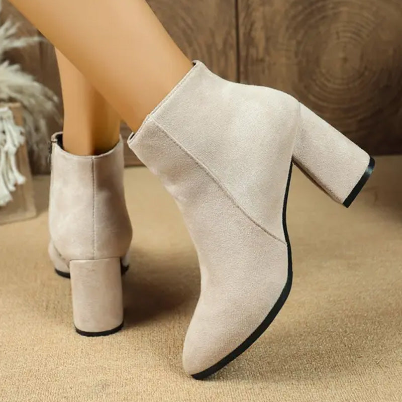 🔥Best-selling women's boots-Women's Pointed Toe Chunky Heel Ankle Boots