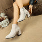 🔥Best-selling women's boots-Women's Pointed Toe Chunky Heel Ankle Boots