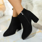 🔥Best-selling women's boots-Women's Pointed Toe Chunky Heel Ankle Boots