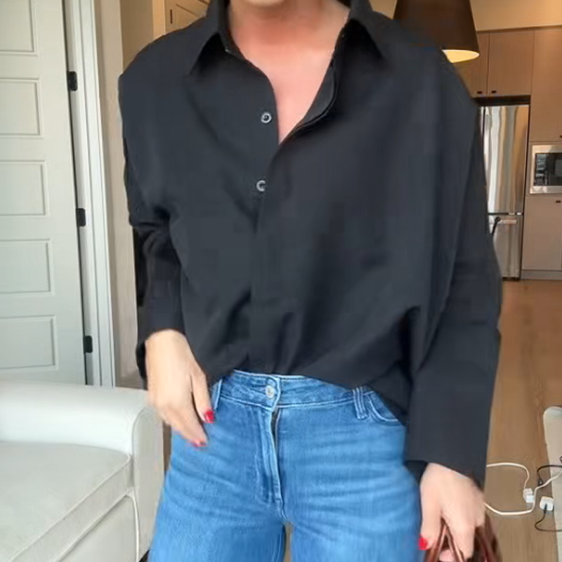 🔥New arrivals now available at 50% off-Women's Flared Hem Lapel Shirt