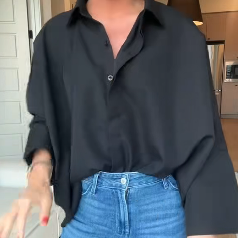 🔥New arrivals now available at 50% off-Women's Flared Hem Lapel Shirt