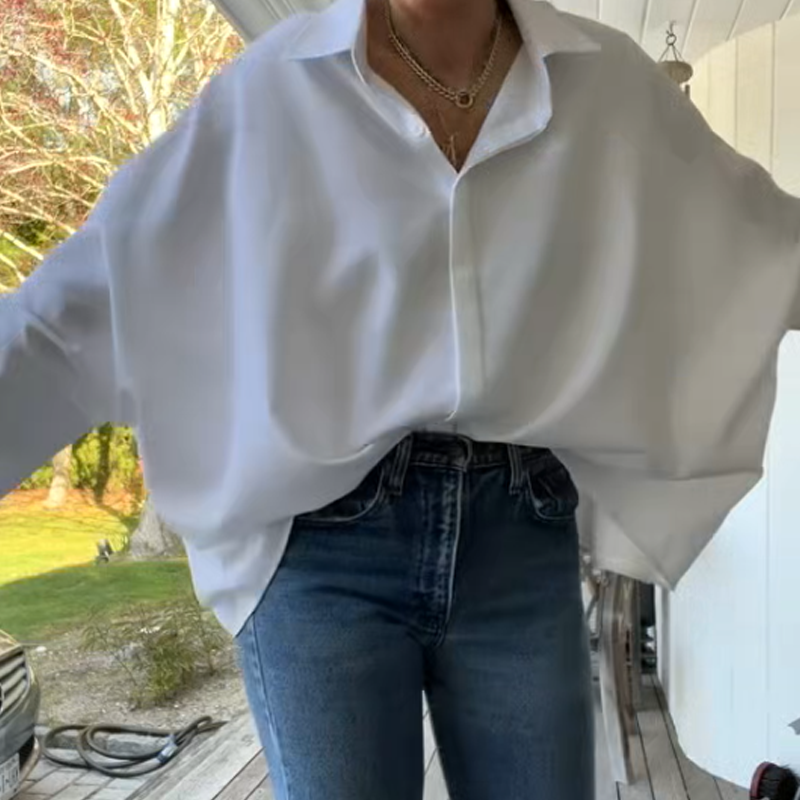 🔥New arrivals now available at 50% off-Women's Flared Hem Lapel Shirt