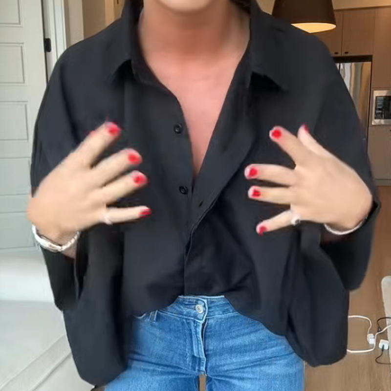 🔥New arrivals now available at 50% off-Women's Flared Hem Lapel Shirt