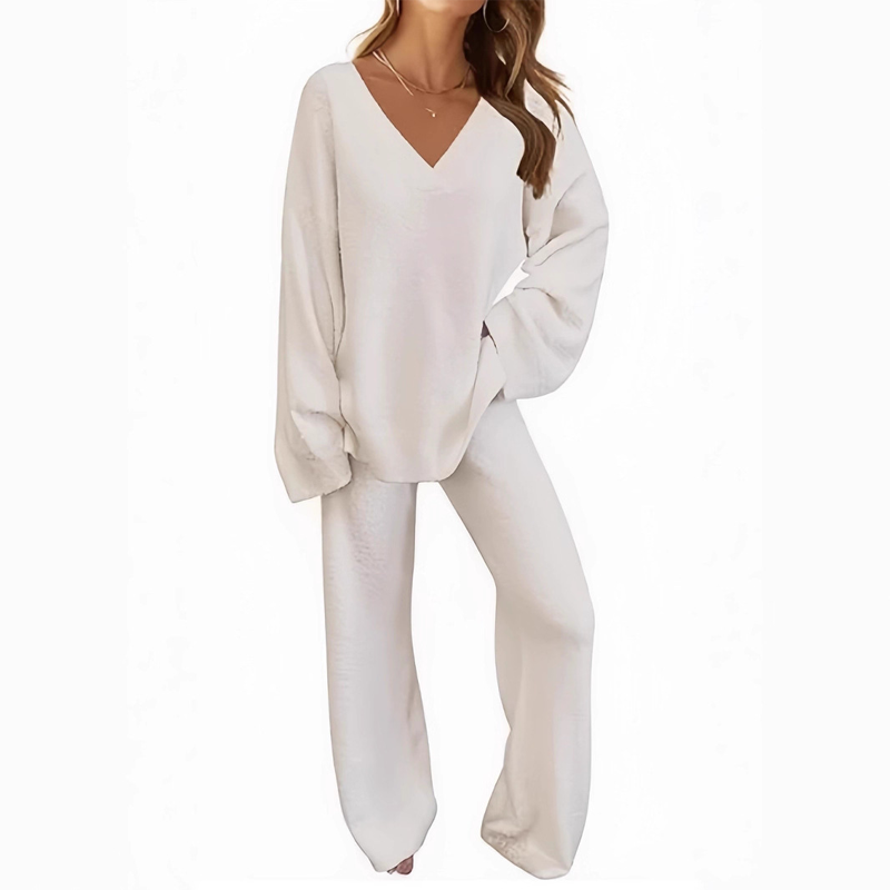 🔥 LAST DAY PROMOTION - 50%OFF 🔥Women's V-Neck Long Sleeve Sweater & Pants Set