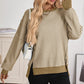 🔥Latest models at 50% off-Casual Crewneck Color-Blocked Sweatshirt with Side Split