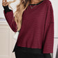 🔥Latest models at 50% off-Casual Crewneck Color-Blocked Sweatshirt with Side Split