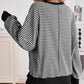 🔥Latest models at 50% off-Casual Crewneck Color-Blocked Sweatshirt with Side Split