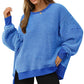 🔥Latest models at 50% off-Casual Crewneck Color-Blocked Sweatshirt with Side Split