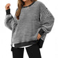 🔥Latest models at 50% off-Casual Crewneck Color-Blocked Sweatshirt with Side Split