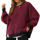🔥Latest models at 50% off-Casual Crewneck Color-Blocked Sweatshirt with Side Split