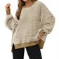 🔥Latest models at 50% off-Casual Crewneck Color-Blocked Sweatshirt with Side Split