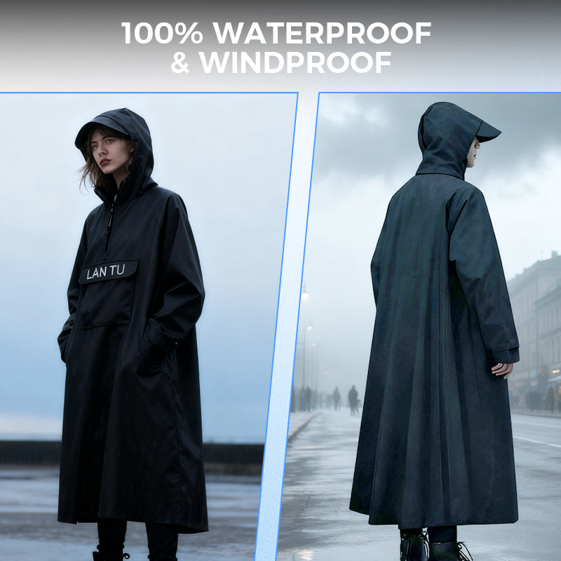 🔥Waterproof Long Raincoat with Hood for Scooter🌧️