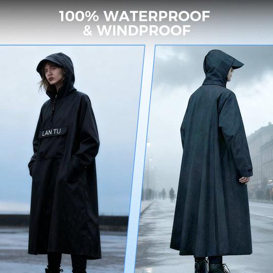🔥Waterproof Long Raincoat with Hood for Scooter🌧️