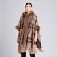 🎅Christmas Offer: 50% Off-Faux rabbit fur collar hooded cape