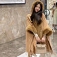 🎅Christmas Offer: 50% Off-Faux rabbit fur collar hooded cape