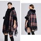 🎅Christmas Offer: 50% Off-Faux rabbit fur collar hooded cape