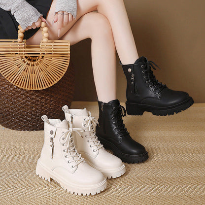 🔥Limited-time offer: 50% off-Women's Combat Ankle Boots with Side Zipper