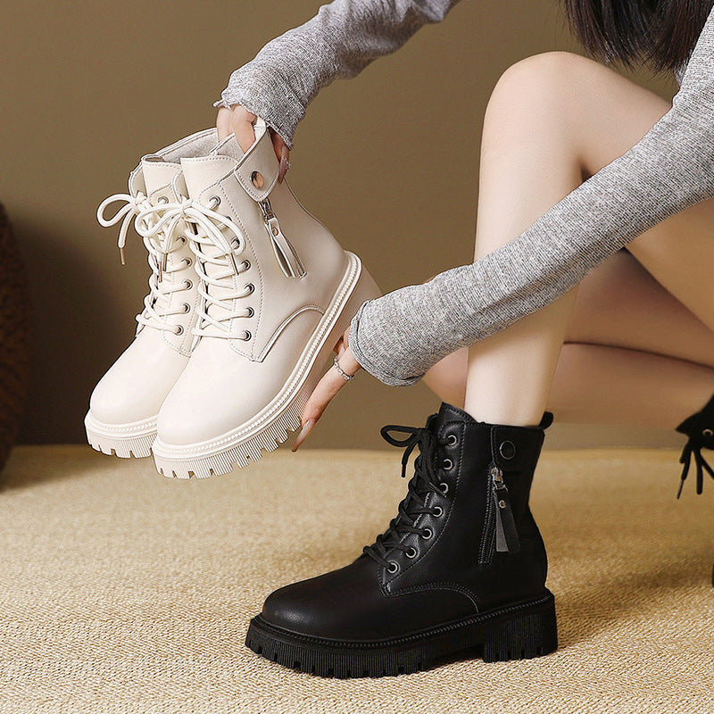 🔥Limited-time offer: 50% off-Women's Combat Ankle Boots with Side Zipper