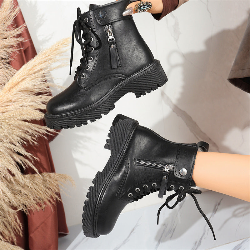 🔥Limited-time offer: 50% off-Women's Combat Ankle Boots with Side Zipper