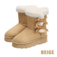 💥New arrivals: 50% off-Women's Plush Bowtie Classic Platform Snow Boots