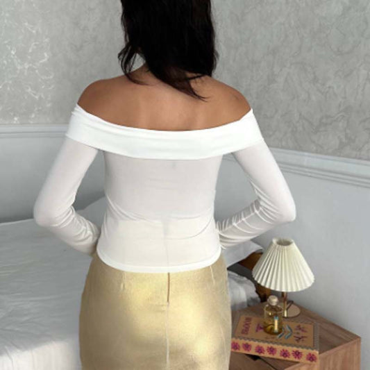 💥Limited-time offer: 50% off-Women’s Elegant Off-Shoulder Long Sleeve Top