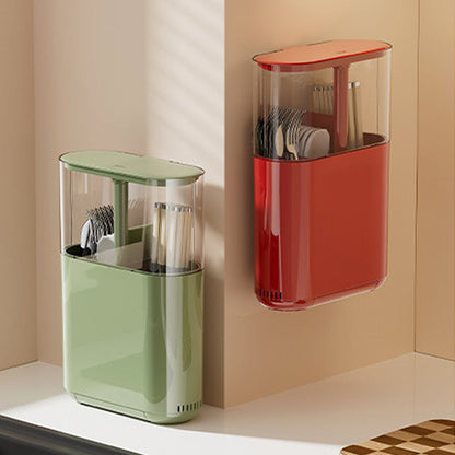 Wall-Mounted Dustproof Chopstick & Utensil Holder