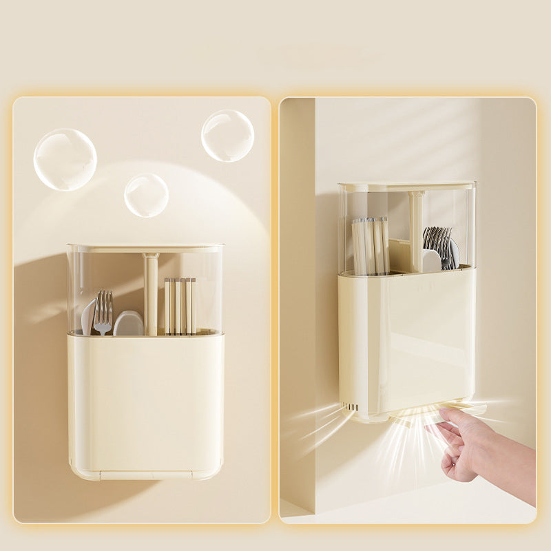 Wall-Mounted Dustproof Chopstick & Utensil Holder