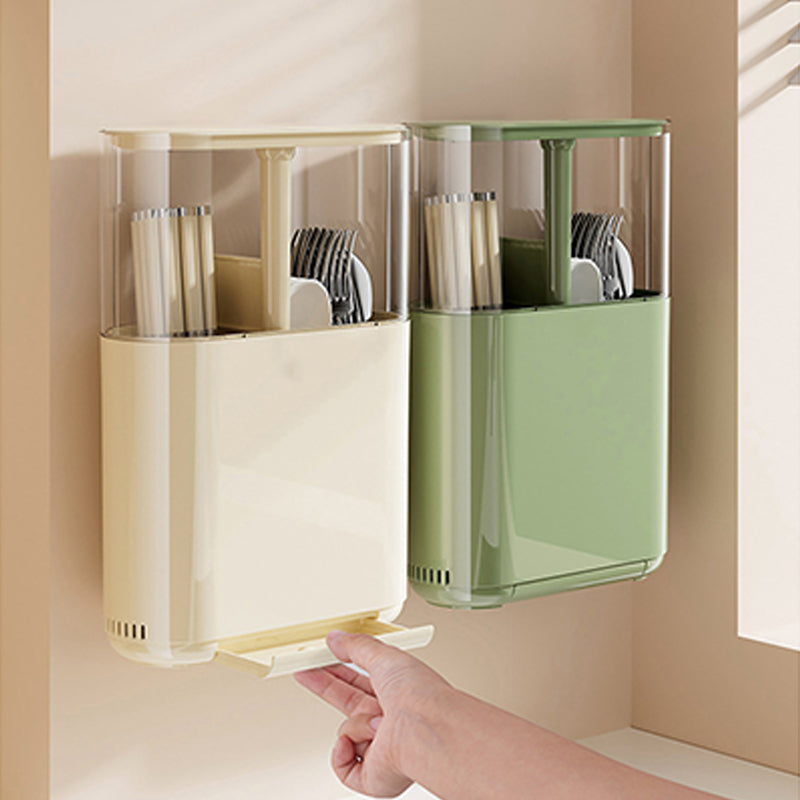 Wall-Mounted Dustproof Chopstick & Utensil Holder