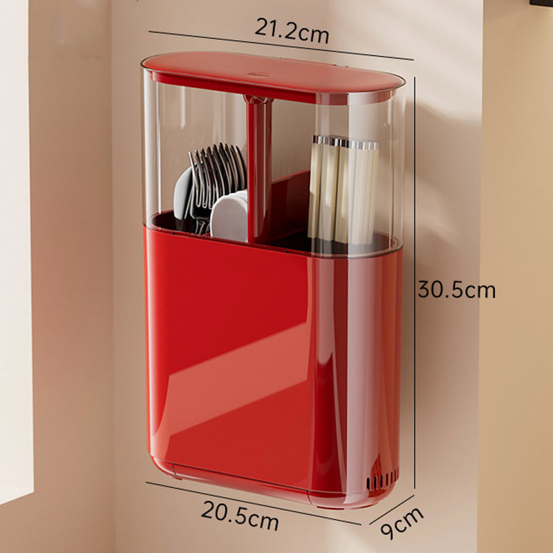 Wall-Mounted Dustproof Chopstick & Utensil Holder