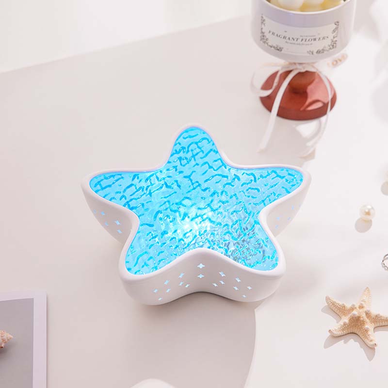 🌊Multi-color adjustment Hot selling atmosphere room decoration starfish wave projection lamp