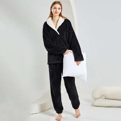 ❄️LAST DAY PROMOTION - 50%OFF 💖 Warm Plush Pajama Set for Winter-❄️Super Thick Edition