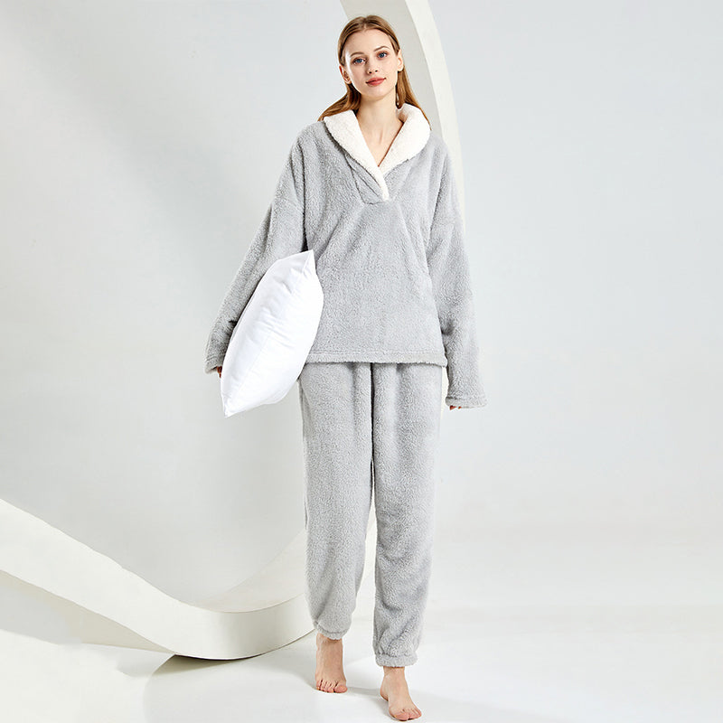 ❄️LAST DAY PROMOTION - 50%OFF 💖 Warm Plush Pajama Set for Winter-❄️Super Thick Edition