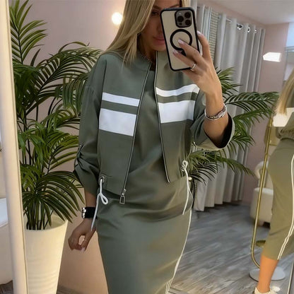 🔥Hot Sale Offer: 50% Off-Women's Stand Collar Jacket & Dress Set