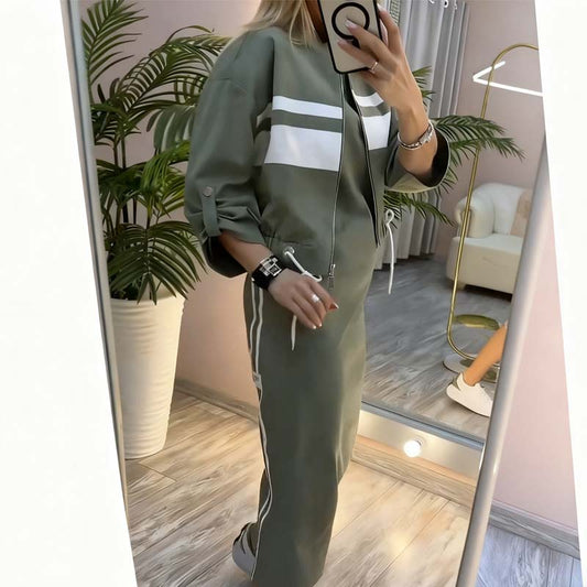 🔥Hot Sale Offer: 50% Off-Women's Stand Collar Jacket & Dress Set